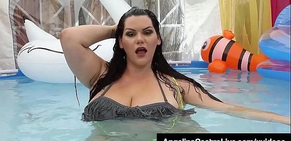  Wet Cuban BBW Angelina Castro Throat Fucks Cock In Pool!